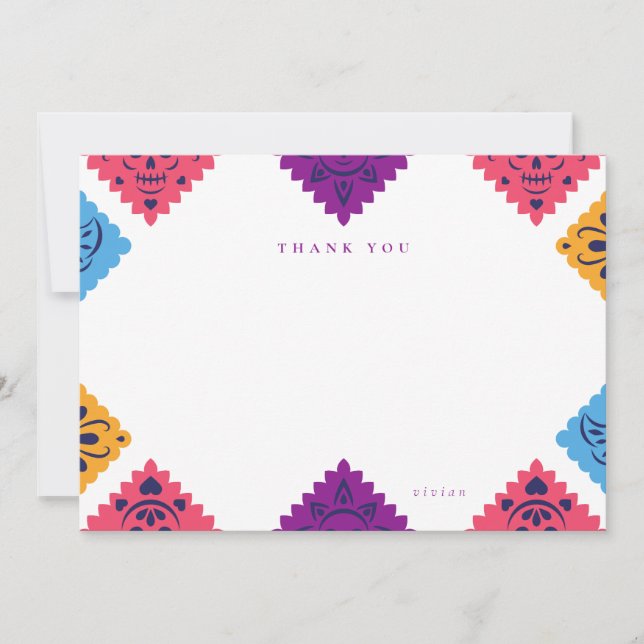 Festive Mexican Flat Thank You Card (Front)