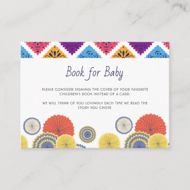 Festive Mexican Paper Fan Cactus Books For Baby Enclosure Card (Front)
