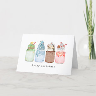 Festive Milkshakes Dairy Christmas Card