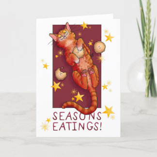 Festive Mince Pie Cat Card