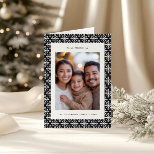 Festive Minimal Black and White Geometric Card