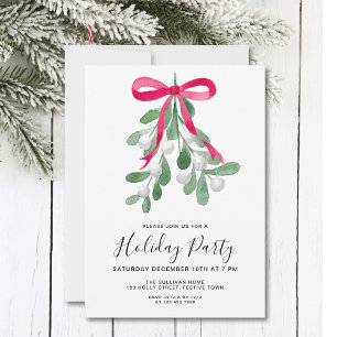 Festive Mistletoe Holiday Party Invitation