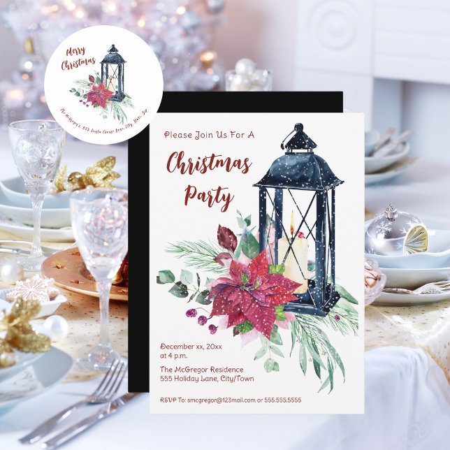 Festive Modern Christmas Party  Invitation (Festive Modern Christmas Party Invitation)