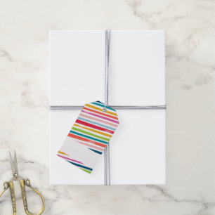 FESTIVE modern colourful bold brushed stripe Gift Tags