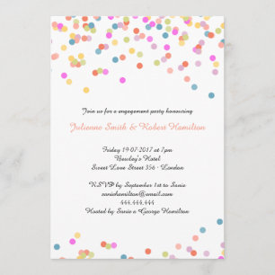 Festive Modern Confetti Engagement Party Invitation