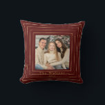 Festive Modern Gold Holiday Keepsake  Cushion<br><div class="desc">Modern design features a multi-gold frame against a bold Christmas red background.  Easily personalise with name,  year,  and monogram (on back).  Perfect gift and keepsake for the holiday season.</div>