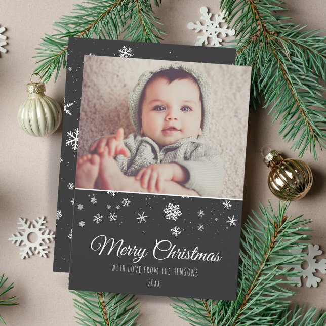 Festive Modern Merry Christmas Photo Holiday Card (Creator Uploaded)