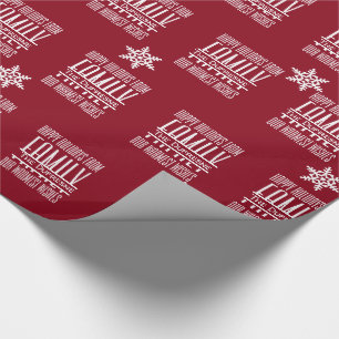 Festive & Modern Personalised "FAMILY" Holiday Wrapping Paper