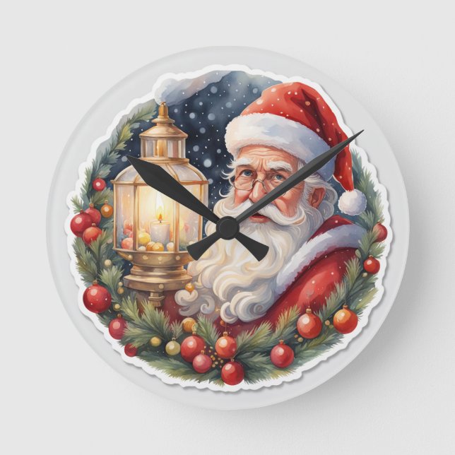 Festive Moments Clock: Christmas Joy Every Hour Round Clock (Front)
