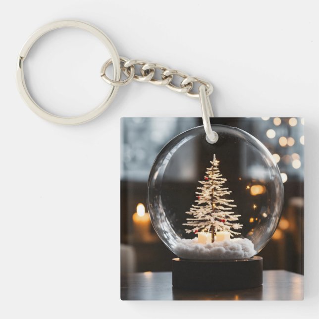 "Festive Moments: Time in Hand Keychain" Key Ring (Front)