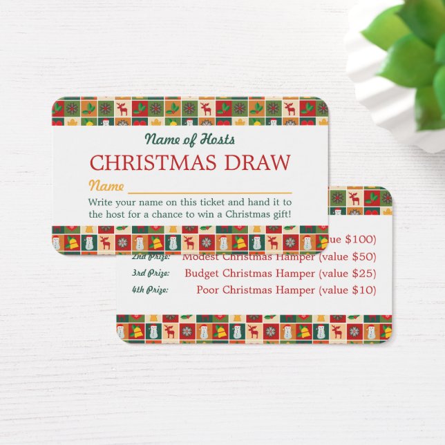 Festive Mosaic, Christmas Party Raffle Tickets (Desk)