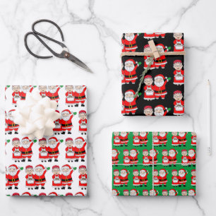 Festive Mr and Mrs Claus Christmas   Wrapping Paper Sheet