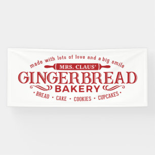 Festive Mrs. Claus Gingerbread Bakery business Banner