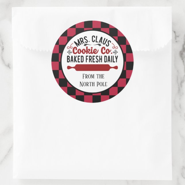 festive Mrs. cookie company add names  Classic Round Sticker (Bag)