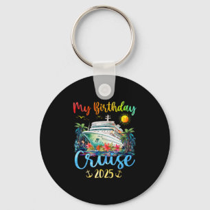Festive My Birthday Cruise Ship Party 2025 Men3 Key Ring