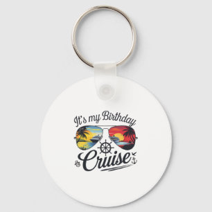 Festive My Birthday Cruise Ship Party 2025 Men Key Ring