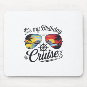Festive My Birthday Cruise Ship Party 2025 Men Mouse Mat