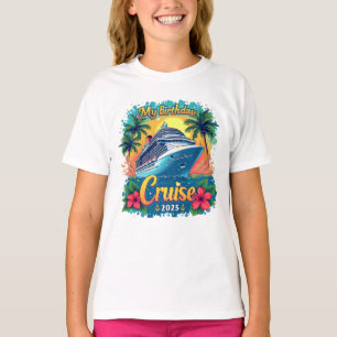 Festive My Birthday Cruise Ship Party 2025 T-Shirt