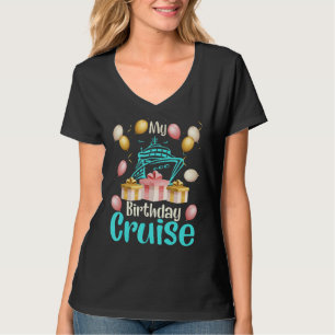 Festive My Birthday Cruise Ship Party Cruising Boa T-Shirt