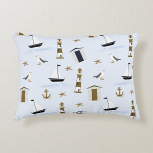Festive Nautical Print Decorative Cushion