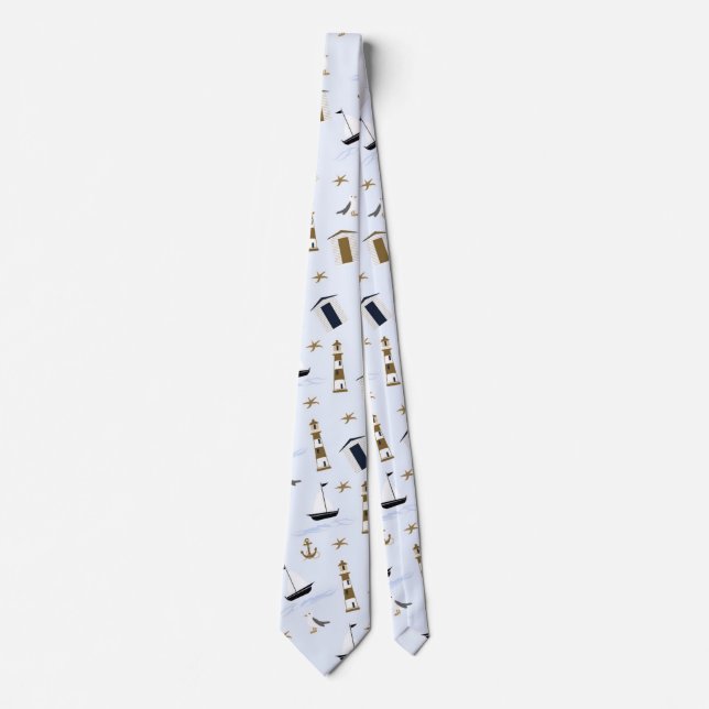Festive Nautical Print Tie (Front)