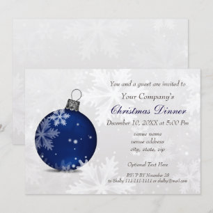 Festive Navy Corporate Holiday party Invitations