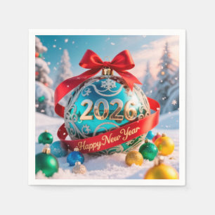 Festive New Year 2026 holiday Napkin
