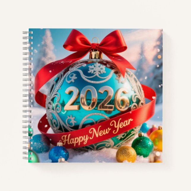 Festive New Year 2026 holiday Notebook (Front)