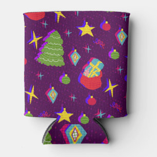 Festive New Year Christmas Pattern Can Cooler