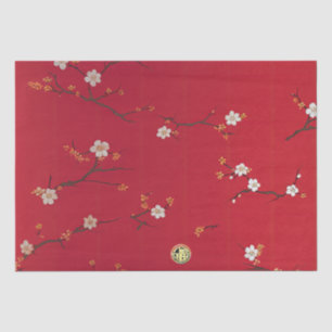 Festive New Year Emperor Red Cherry Blossom Tissue Paper