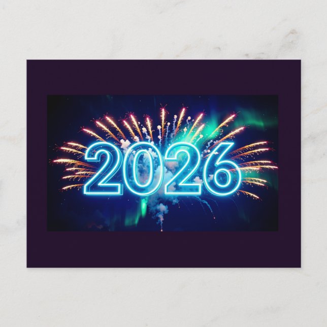 Festive New Year postcard (Front)