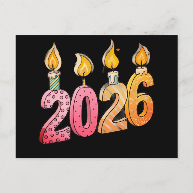 Festive New Year postcard (Front)