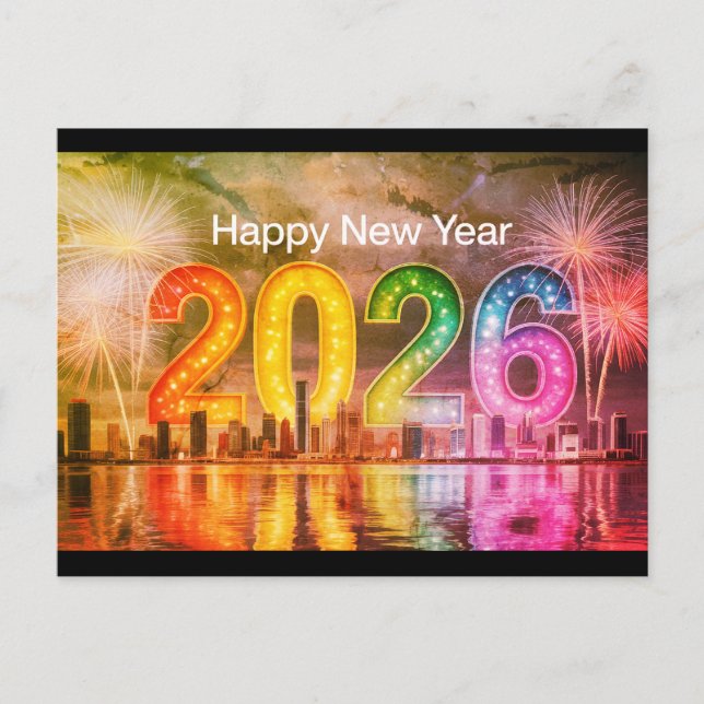 Festive New Year postcard (Front)