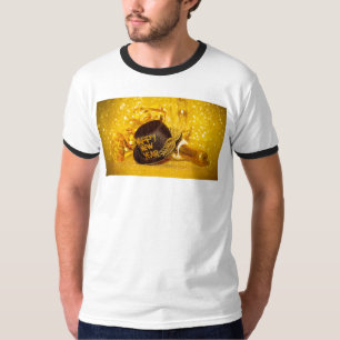 festive New Year's celebration SlipperyJoe's black T-Shirt