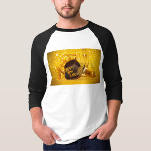 festive New Year's celebration SlipperyJoe's black T-Shirt