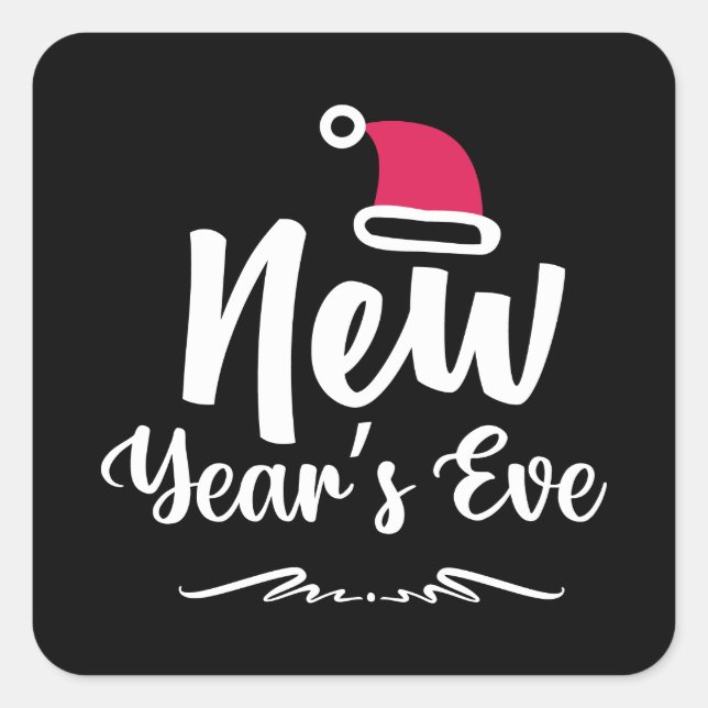 Festive New Years Eve word art Square Sticker (Front)