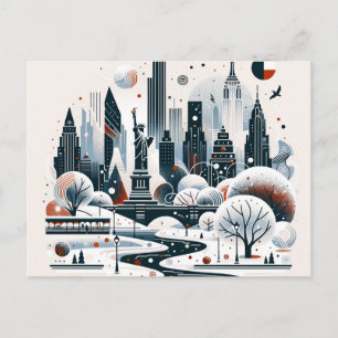 Festive New York City Lights Christmas Card