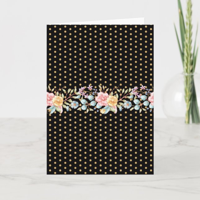 Festive Night Blooms Holiday Card (Front)
