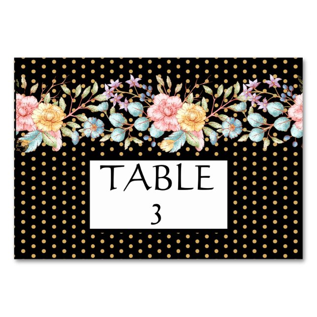 Festive Night Blooms Table Number (Back)