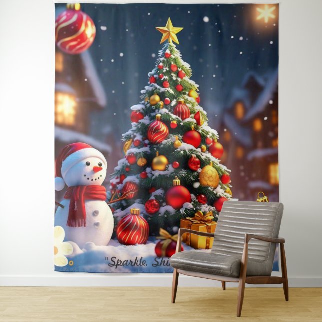 "Festive Nights Shine" Tapestry (In Situ)