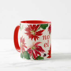 Festive Noel Poinsettia Floral  Mug