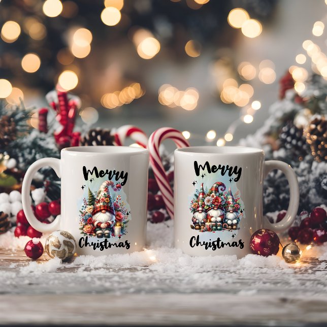 Festive Nordic Gnome Trio with Candles and Winter  Coffee Mug (Creator Uploaded)