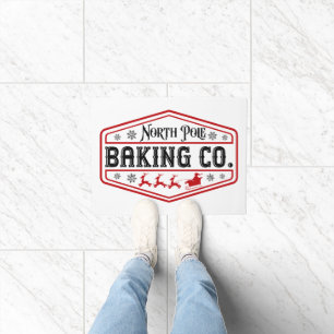 Festive North Pole Bakery Christmas Doormat