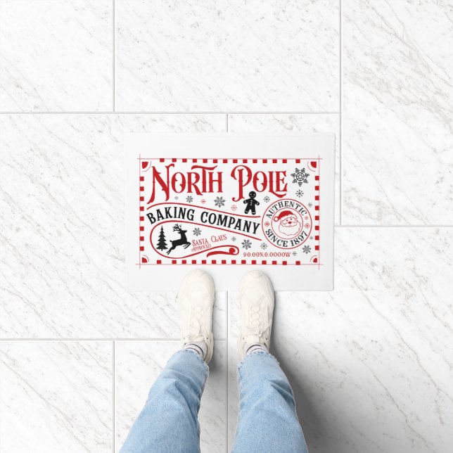 Festive North Pole Baking Company Doormat (Indoor)