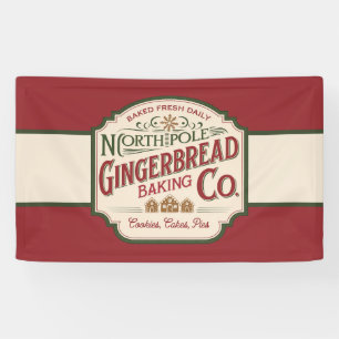 Festive North Pole Gingerbread baking company  Banner