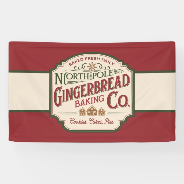 Festive North Pole Gingerbread baking company  Banner (Horizontal)