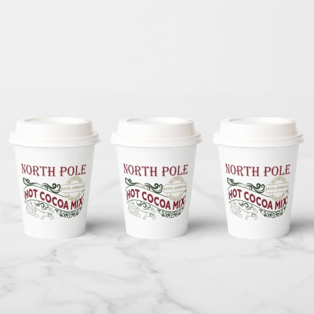 festive North Pole hot cocoa mix Paper Cups (Multi)