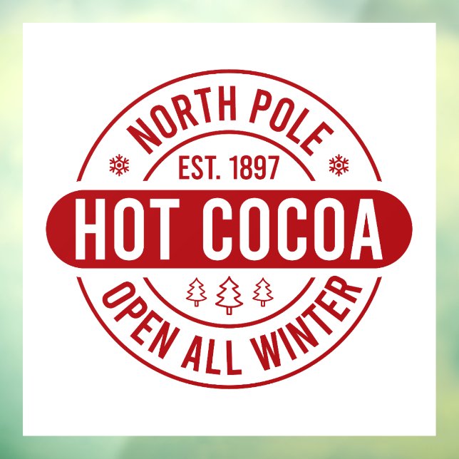 Festive North Pole hot cocoa  Window Cling (Sheet 3)
