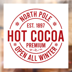 Festive North Pole hot cocoa  Window Cling