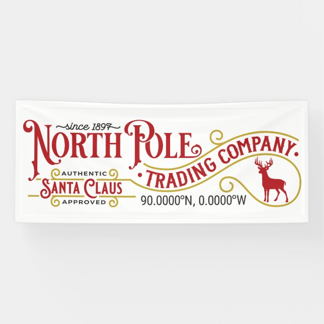 Festive North Pole Trading Company Banner (Horizontal)